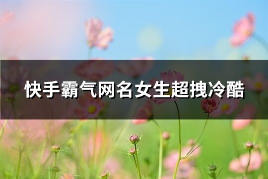 快手霸气网名女生超拽冷酷(精选130个)