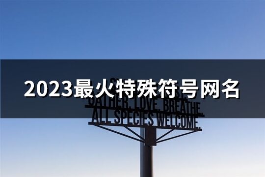 2023最火特殊符号网名(优选292个)