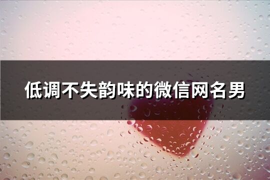 低调不失韵味的微信网名男(148个)