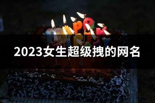 2023女生超级拽的网名(214个)