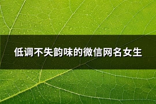 低调不失韵味的微信网名女生(86个)