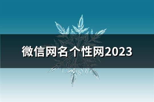 微信网名个性网2023(共297个)