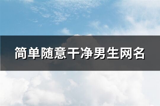 简单随意干净男生网名(精选259个)