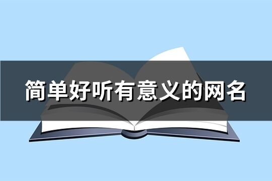 简单好听有意义的网名(精选226个)
