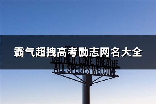 霸气超拽高考励志网名大全(255个)