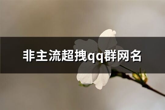 非主流超拽qq群网名(123个)