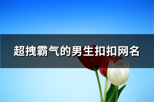 超拽霸气的男生扣扣网名(共104个)