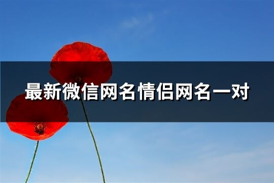 最新微信网名情侣网名一对(共228个)