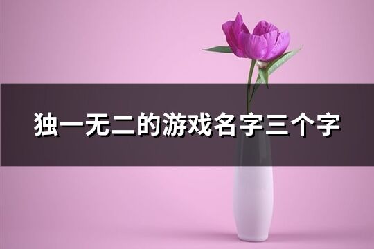 独一无二的游戏名字三个字(优选579个)