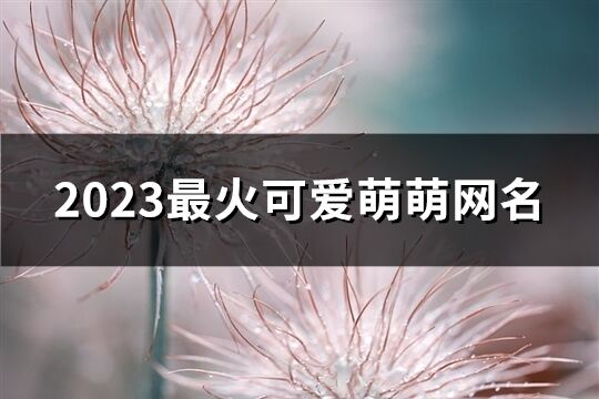 2023最火可爱萌萌网名(1054个)