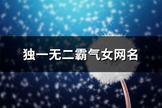 独一无二霸气女网名(共302个)