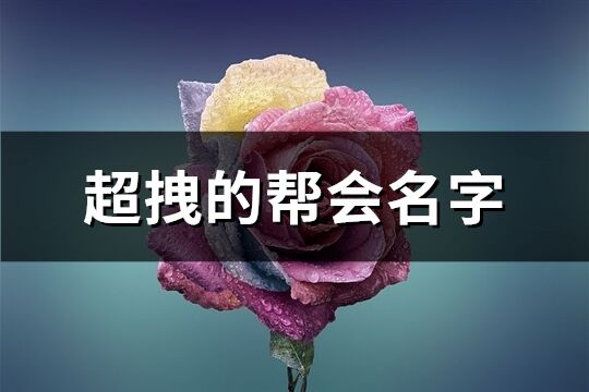 超拽的帮会名字(417个)