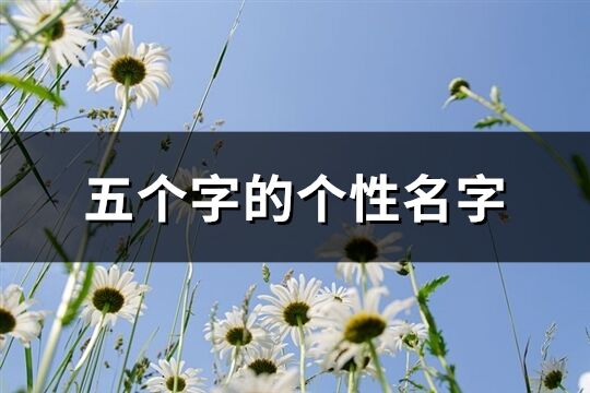 五个字的个性名字(共512个)