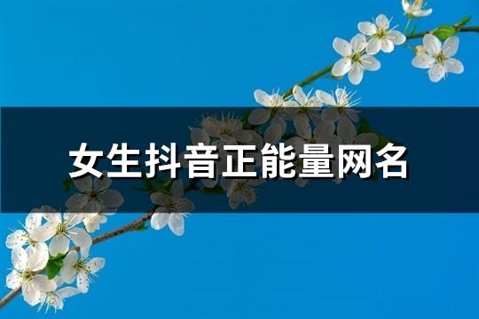 女生抖音正能量网名(共244个)