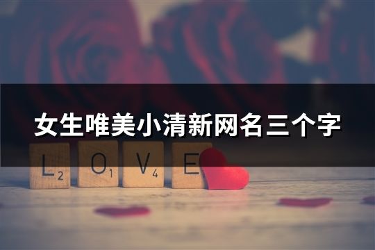 女生唯美小清新网名三个字(共106个)