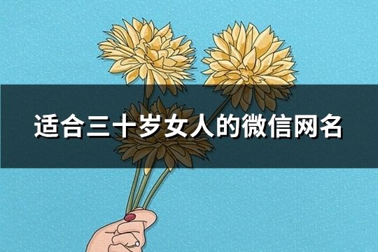 适合三十岁女人的微信网名(共111个)