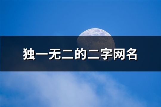 独一无二的二字网名(191个)