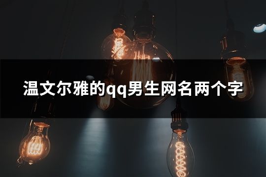 温文尔雅的qq男生网名两个字(共148个)