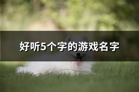 好听5个字的游戏名字(精选82个)