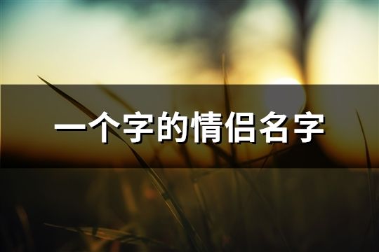 一个字的情侣名字(共128个)