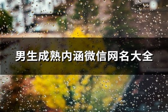 男生成熟内涵微信网名大全(91个)