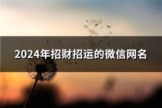 2024年招财招运的微信网名(共118个)