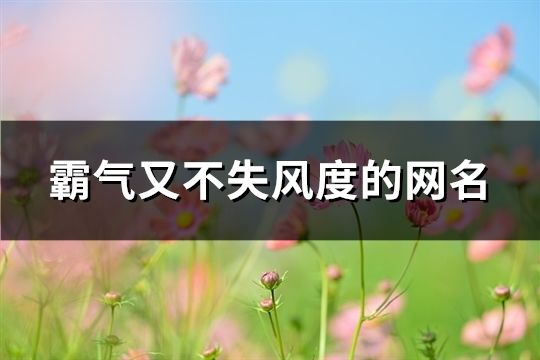 霸气又不失风度的网名(193个)