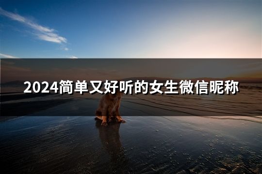 2024简单又好听的女生微信昵称(131个)
