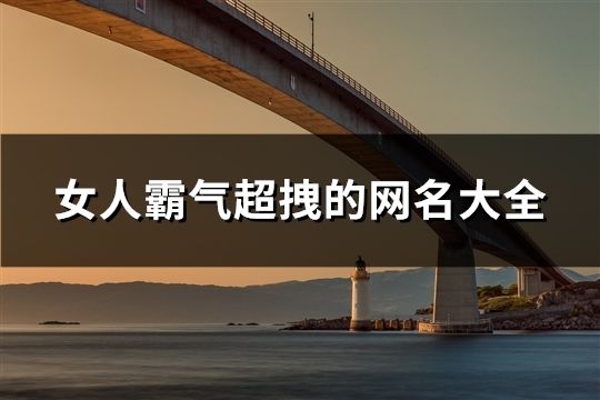 女人霸气超拽的网名大全(共189个)