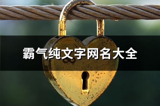霸气纯文字网名大全(精选100个)
