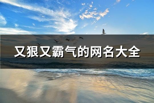 又狠又霸气的网名大全(108个)
