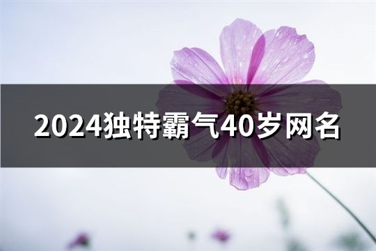 2024独特霸气40岁网名(184个)