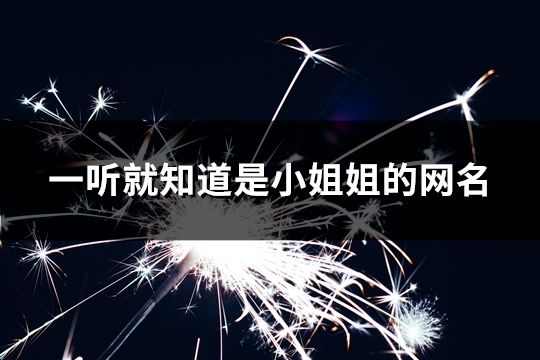 一听就知道是小姐姐的网名(精选32个)