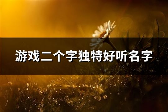 游戏二个字独特好听名字(精选55个)