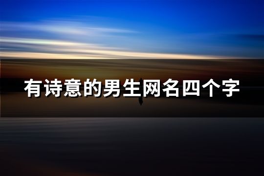 有诗意的男生网名四个字(共41个)