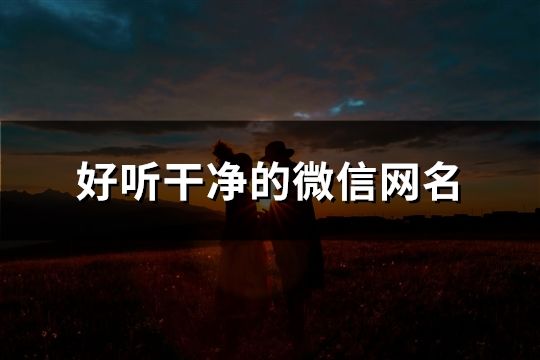 好听干净的微信网名(157个)