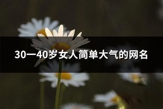 30一40岁女人简单大气的网名(精选153个)