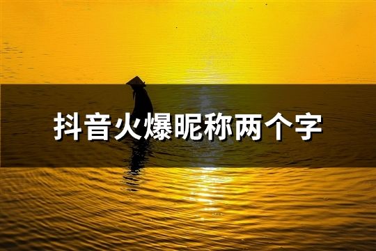 抖音火爆昵称两个字(共184个)