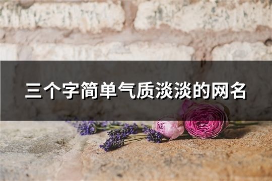 三个字简单气质淡淡的网名(共106个)