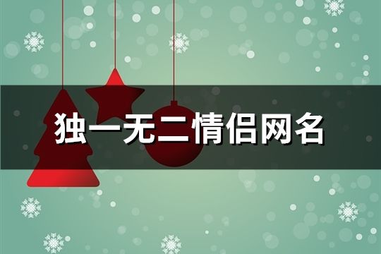 独一无二情侣网名(共159对)