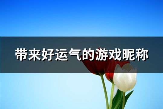 带来好运气的游戏昵称(共356个)