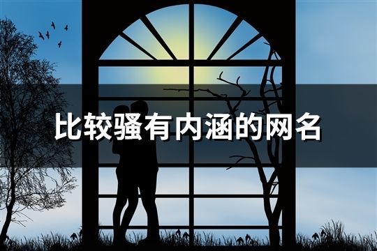 比较骚有内涵的网名(精选429个)