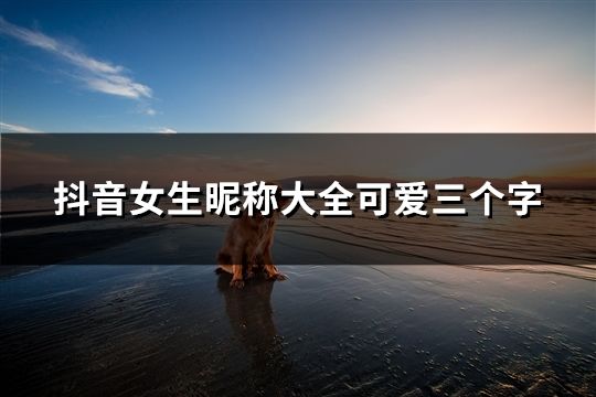 抖音女生昵称大全可爱三个字(共159个)