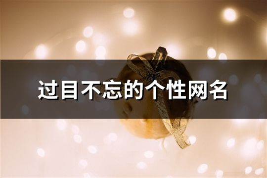 过目不忘的个性网名(106个)