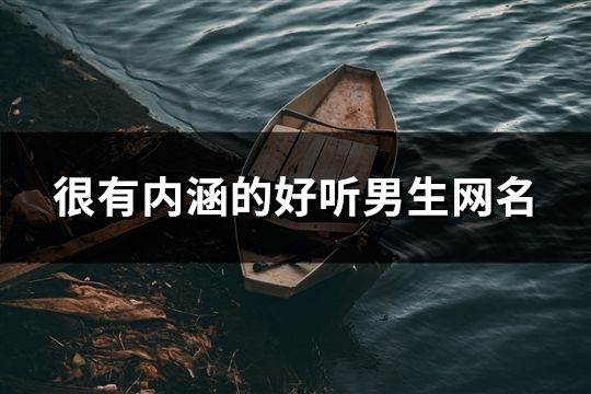 很有内涵的好听男生网名(共689个)