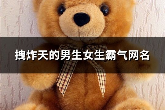 拽炸天的男生女生霸气网名(共794个)
