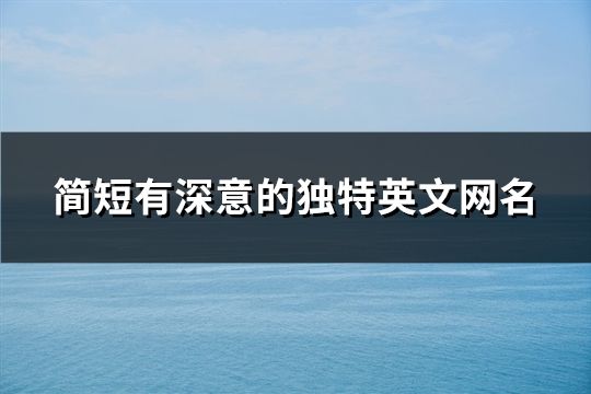 简短有深意的独特英文网名(171个)