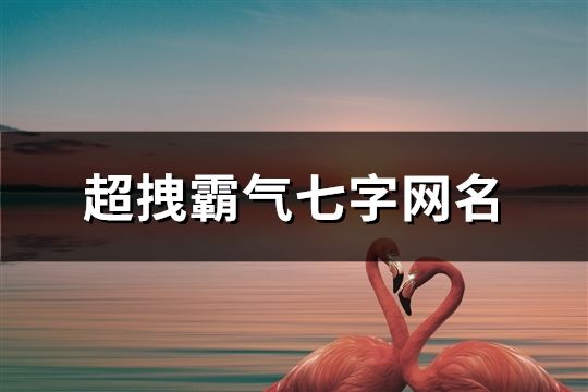 超拽霸气七字网名(精选678个)