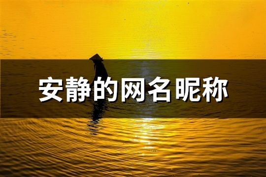 安静的网名昵称(共586个)