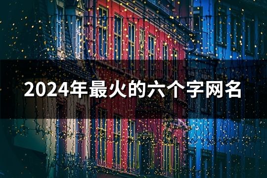 2024年最火的六个字网名(898个)